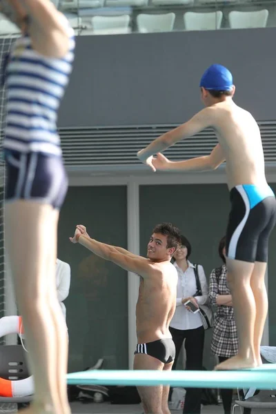 Thomas Daley Médaillé Bronze Olympique Plongée Grande Bretagne Enseigne Aux — Photo