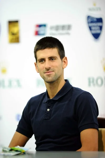 Novak Djokovic Serbia Listens Press Conference 2012 Shanghai Rolex Masters — Stock Photo, Image