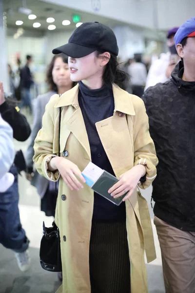 South Korean Singer Actress Lee Eun Professionally Known Arrives Beijing — Stock Photo, Image