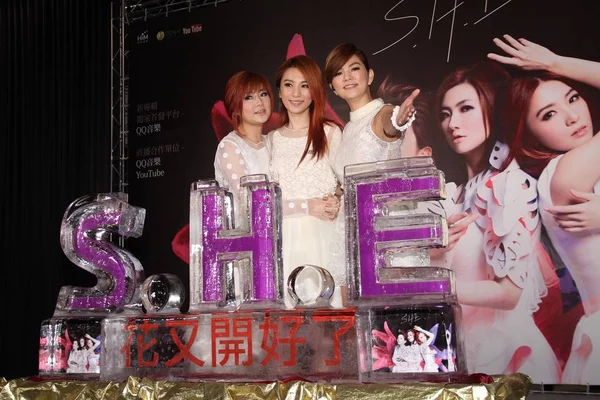 Left Hebe Tien Selina Jen Ella Chen Taiwanese Girl Pop — Stock Photo, Image