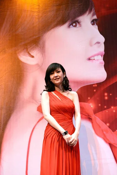 Cantante Hong Kong Vivian Chow Fotografata Mentre Partecipa Una Conferenza — Foto Stock