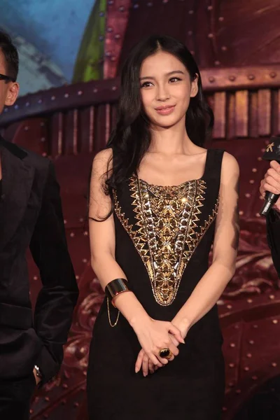 Hong Kong Modelka Herečka Angelababy Představuje Premiéře Filmu Taichi Taipei — Stock fotografie