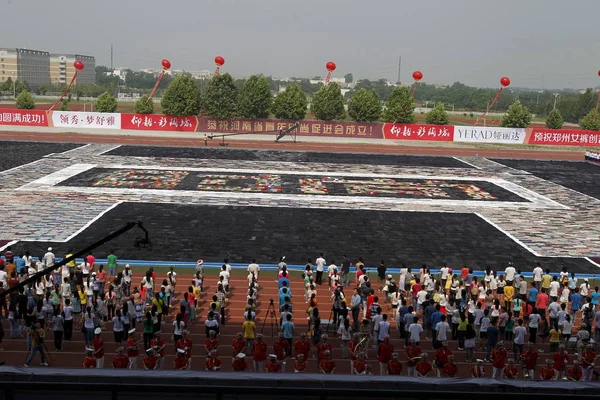 Pemandangan Celana Mosaik Terbesar Zhengzhou Tengah Provinsi Chinas Henan Mei — Stok Foto