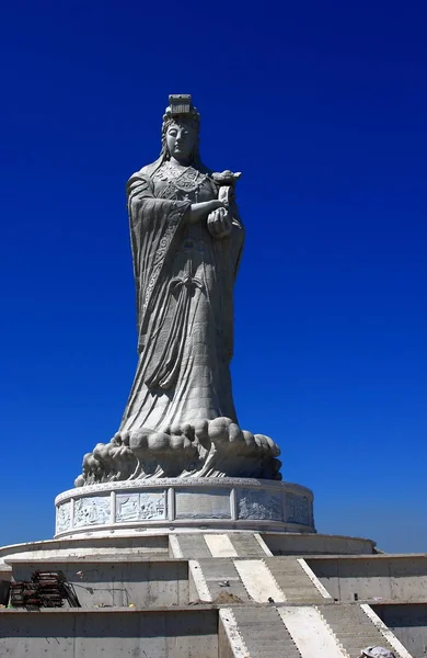 Socha Bohyně Mazu Právě Dokončila Výstavbu Tianjin Číně Září 2012 — Stock fotografie
