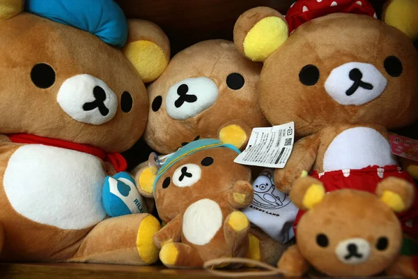 Rilakkuma Hračky Jsou Vystaveny Rilakkuma Tématickém Pekařství Šanghaji Číně Červen — Stock fotografie