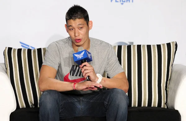 Jeremy Lin Estrella Del Baloncesto Nba Asiste Una Conferencia Prensa — Foto de Stock