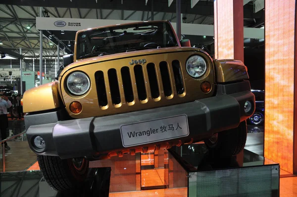 Jeep Wrangler Látható Kijelző Alatt Egy Auto Show Ban Shanghai — Stock Fotó