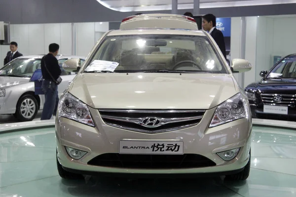 Soubor Hyundai Elantra Yuedong Zobrazí Během Autosalonu Šanghaji Číně Října — Stock fotografie