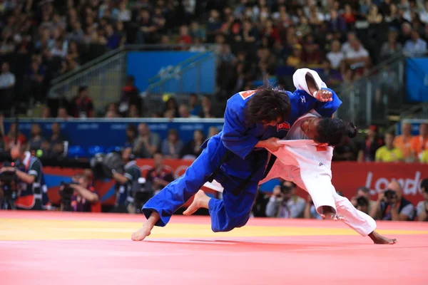 Kae Aus Nordkorea Links Tritt Finale Des 52Kg Judo Wettbewerbs — Stockfoto