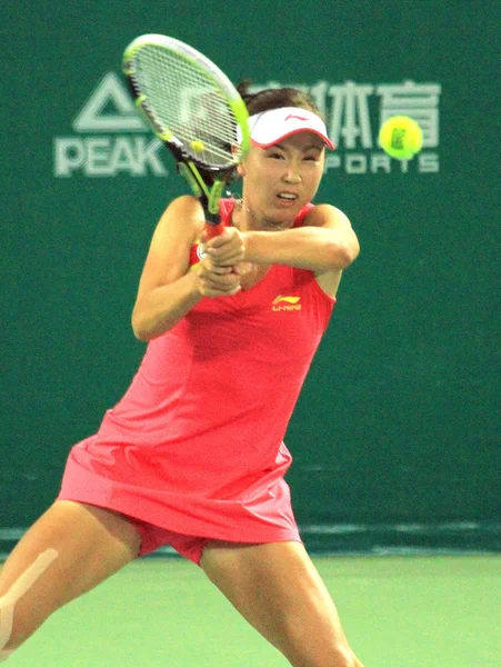 Jogador Tênis Chinês Peng Shuai Golpeia Uma Vitória Dois Set — Fotografia de Stock