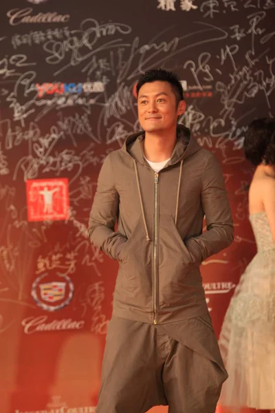 Hongkong Toneelspeler Shawn Yue Vormt Rode Loper Van Openingsceremonie Voor — Stockfoto