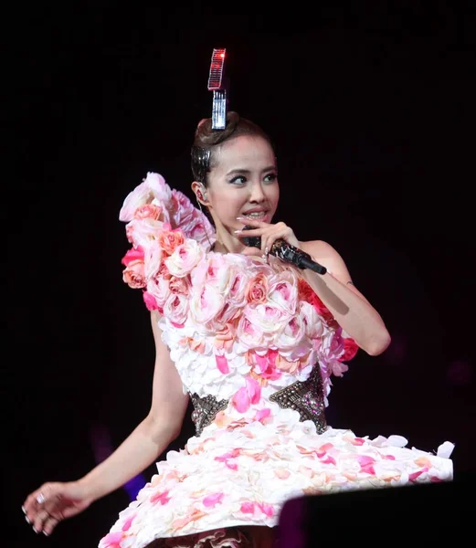 Cantante Taiwanesa Jolin Tsai Actúa Durante World Tour Shanghai Concert — Foto de Stock