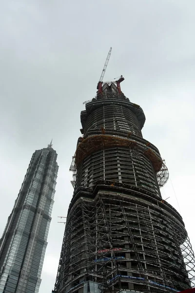 Vista Torre Xangai Construção Xangai China Agosto 2012 — Fotografia de Stock