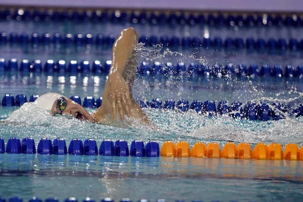 Chiński Mistrz Olimpijski Basen Sun Yang Konkuruje Finale Turnieju Freestyle — Zdjęcie stockowe