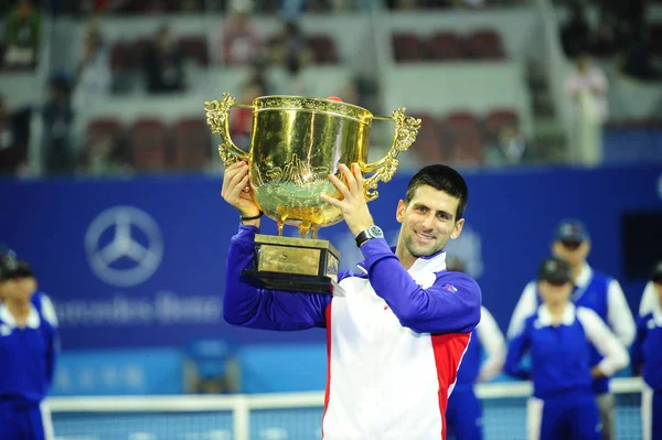 세르비아의 비치는 2012 테니스 대회에서 베이징 2012 Mens 싱글의 마지막 — 스톡 사진