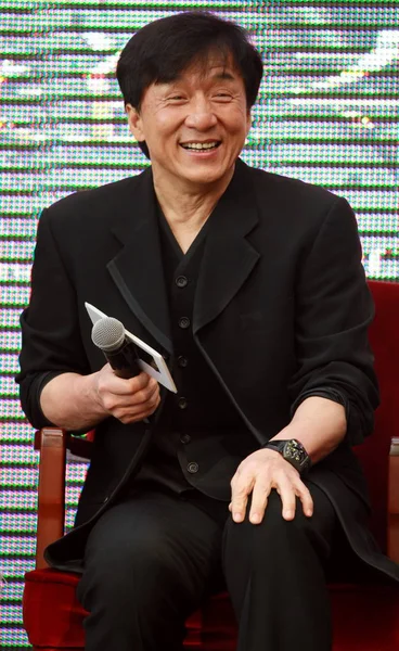 Jackie Chan Superestrella Del Kungfu Hong Kong Asiste Una Conferencia — Foto de Stock