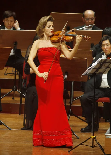 Den Tyske Violinisten Anne Sophie Mutter Uppträder Sin Konsert Taipei — Stockfoto