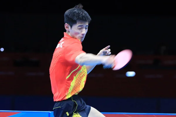 Chinas Zhang Jike Ellen Versenyez Joo Sehyuk Dél Koreai Döntőben — Stock Fotó