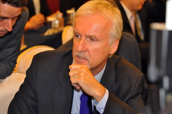 Director Canadiense James Cameron Asiste Una Ceremonia Lanzamiento Para Cameron — Foto de Stock