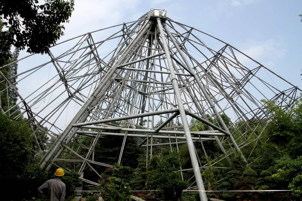 Meter Ferris Wheel Seen Toppling Attacked Typhoon Haikui Ningbo City — Stock Photo, Image