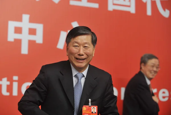 Fil Shang Fulin Vänster Ordförande För China Banking Regulatory Commission — Stockfoto