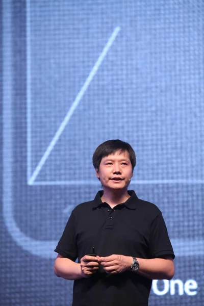 Лэй Цзюнь Генеральный Директор Xiaomi Technology Выступил Презентацией Время Церемонии — стоковое фото