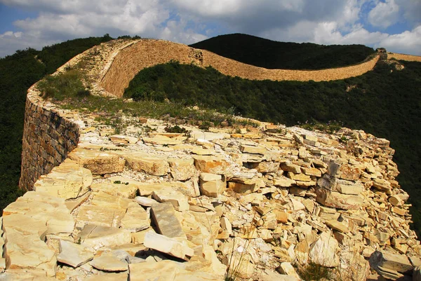 Krajina Yangbijské Velké Zdi Známá Také Jako Miaogangská Velká Zeď — Stock fotografie