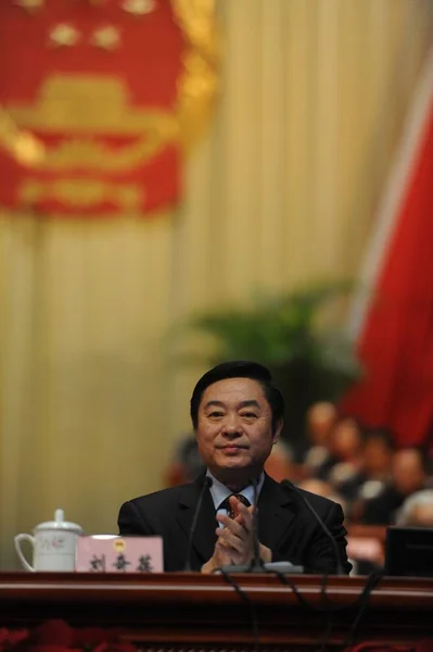 Liu Qibao Sekretarz Komitetu Prowincji Syczuańskiej Komunistycznej Partii Chin Cpc — Zdjęcie stockowe