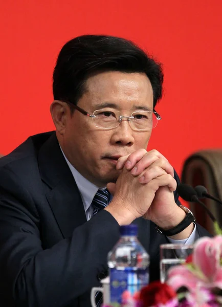 Liang Wengen Presidente Del Grupo Sany Asiste Una Conferencia Prensa — Foto de Stock