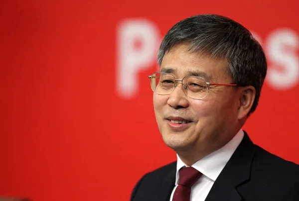 Guo Shuqing Presidente Comisión Reguladora Valores China Asiste Una Conferencia — Foto de Stock