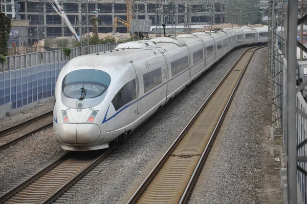 Tren Bala Crh China Railway High Speed Viaja Por Vía —  Fotos de Stock