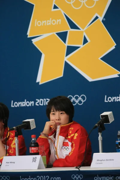 Medalhistas Ouro Chen Ruolin Esquerda Wang Hao China Assistir Uma — Fotografia de Stock