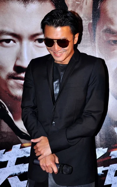 Atores Hong Kong Nicholas Tse Sorriem Durante Estreia Filme Bullet — Fotografia de Stock