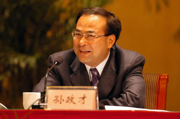 File Sun Zhengcai Ministr Zemědělství Hovoří Během Setkání Weifang City — Stock fotografie