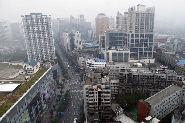 Kilátás Villa Tetőn Jiutian International Square Bevásárlóközpont Zhuzhou Központi Chinas — Stock Fotó