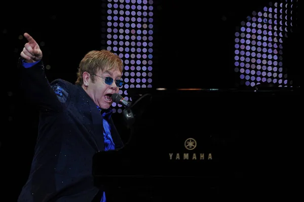 Engelska Sångare Elton John Utför Hans Konsert Den Hong Kong — Stockfoto