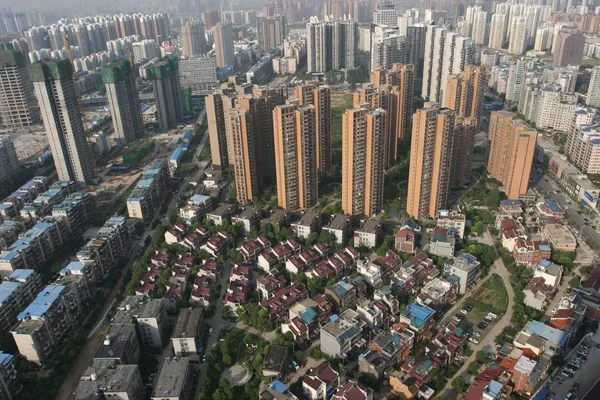 Blick Auf Alte Und Neue Wohngebäude Wuhan City Zentralchinas Hubei — Stockfoto
