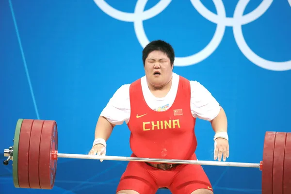 Chinas Zhou Lulu Neselhává Závěrečném Finále Děloze Vzpírání Londýnských Olympijských — Stock fotografie