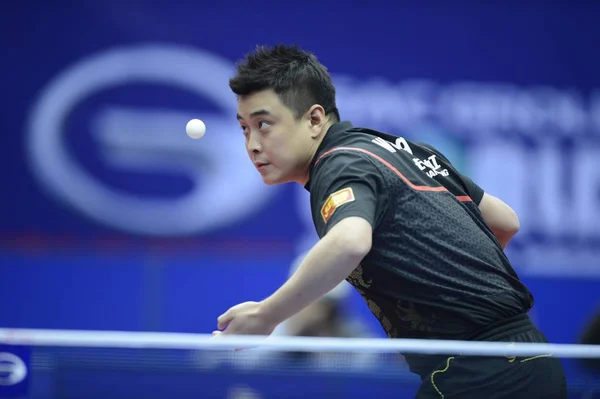 Kinesiska Bordtennis Spelare Wang Hao Konkurrerar Mens Enda Final 2012 — Stockfoto