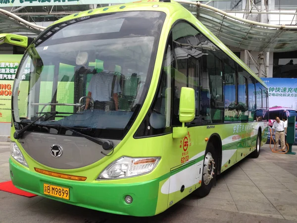 Ônibus Elétrico Está Exibição Durante 2012 Hangzhou International Green Vehicle — Fotografia de Stock
