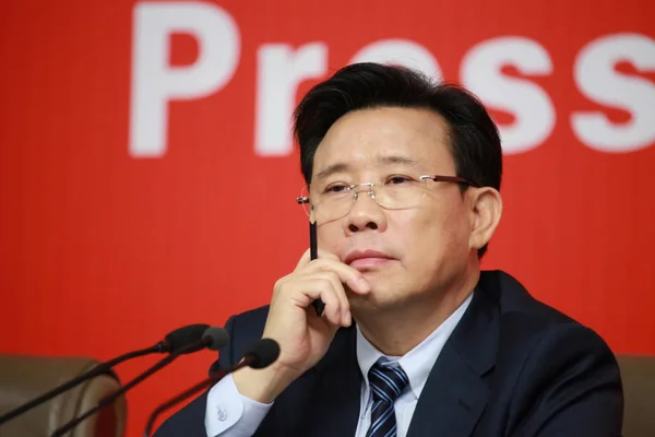 Liang Wengen Prezes Firmy Sany Grupy Uczęszcza Konferencji Prasowej Podczas — Zdjęcie stockowe