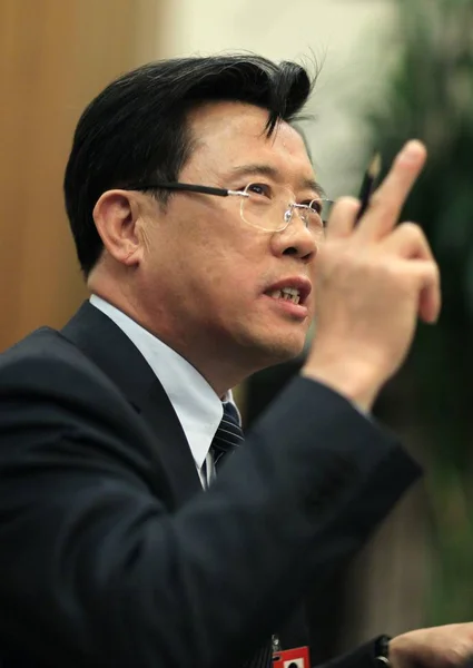 Liang Wengen Presidente Del Grupo Sany Responde Una Pregunta Una — Foto de Stock
