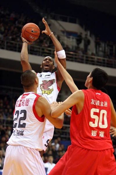 Tracy Mcgrady Los Qingdao Eagles Atrás Salta Para Anotar Contra — Foto de Stock