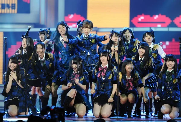 Members Japanese Girl Group Akb48 Perform 11Th Cctv Mtv Music — Stock Photo, Image