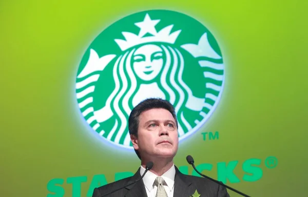 John Culver Presidente Starbucks Partecipa Una Conferenza Stampa Pechino Cina — Foto Stock
