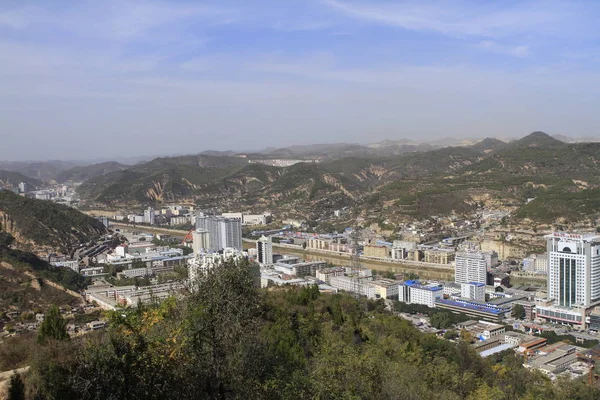 Cityscape Yanan City Nord Ovest Della Provincia Cinese Dello Shaanxi — Foto Stock