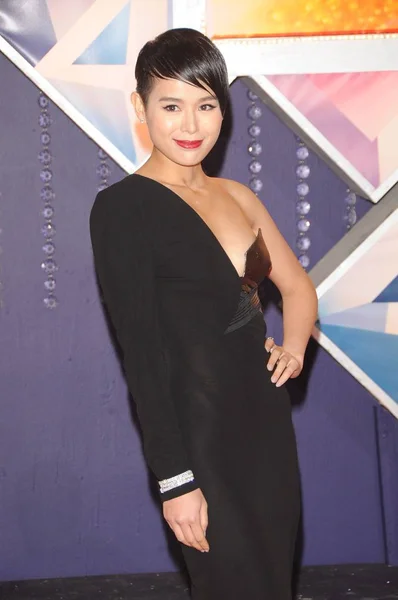Hong Kong Actress Myolie Poses Red Carpet Tvb Anniversary Awards — Stock Photo, Image