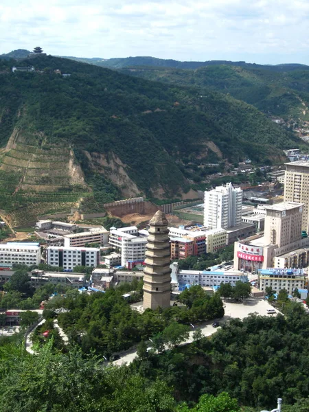 Cityscape Van Yanan City Noordwest Chinas Shaanxi Provincie September 2011 — Stockfoto
