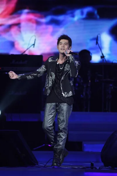 Tayvanlı Şarkıcı Jay Chou Çin Müzik Grafik Ödülleri Konser Sırasında — Stok fotoğraf