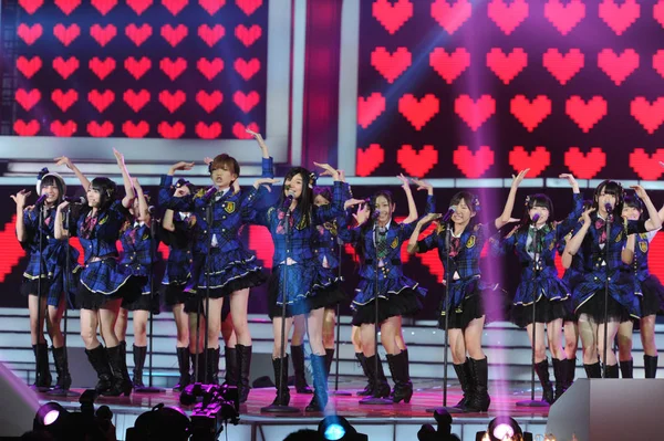 Japán Lány Csoport Akb48 Végezze Cctv Mtv Music Awards Gálán — Stock Fotó